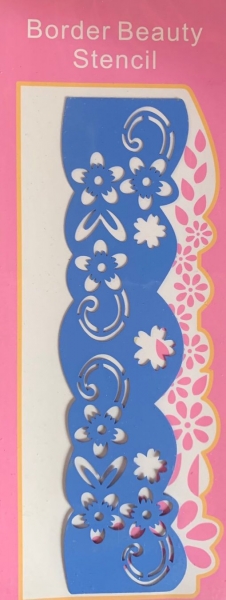 Embossing-Schablone Border Beauty, Blumenrand